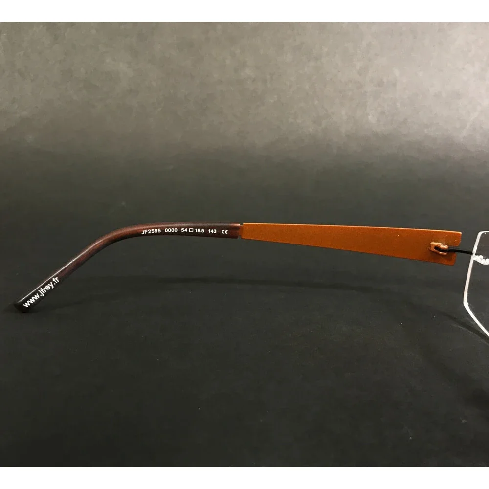 J.F. Rey Eyeglasses Frames JF2595 0000 Black Copper Brown Rimless 54-18.5-143